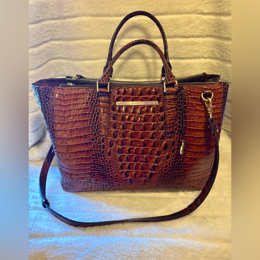 Brahmin Pecan Melbourne Leather Laptop Bag